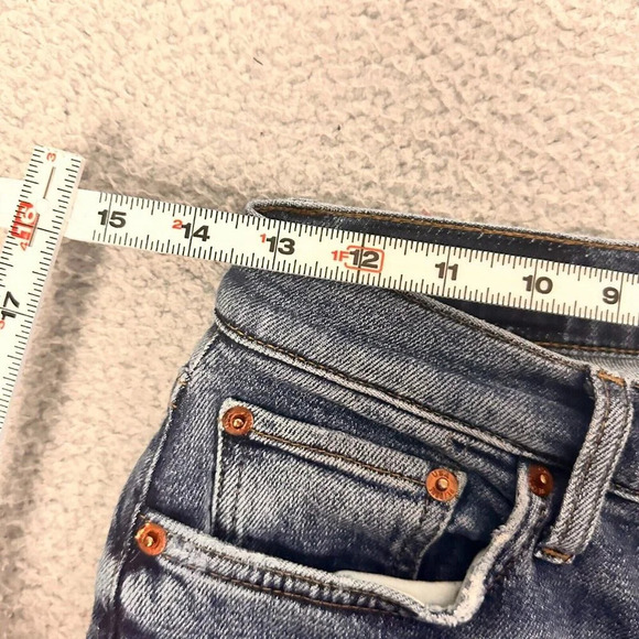 Re/Done Jeans 90s High Rise Ankle Crop Button Fly Raw Hems - Picture 6 of 11